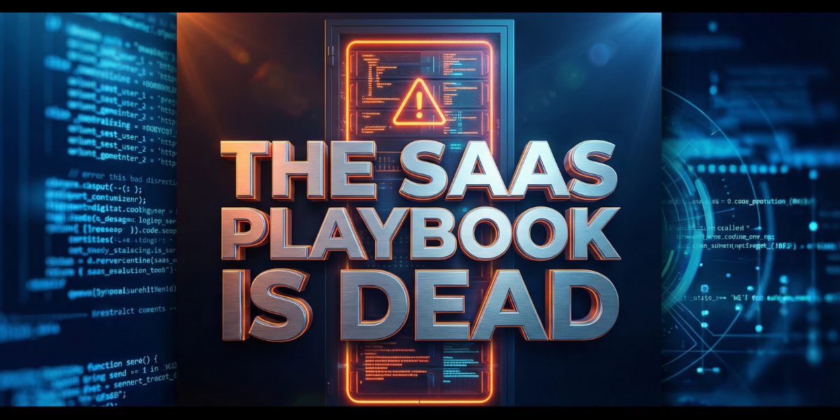 Vertical split-screen illustration showing the contrast between traditional SaaS marginal costs and AI monetization infrastructure governance