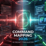 Technical comparison layout between Flux.1 and Midjourney v6.1 showing a Rosetta Stone connecting shorthand parameters like --ar and --stylize with natural language prompting.